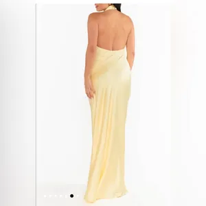 NWOT SHOW ME YOUR MUMU - Jasmine Halter Maxi Dress Pale Yellow size small thumbnail 2