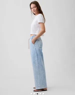 Gap high-rise wide leg tie jeans thumbnail 3