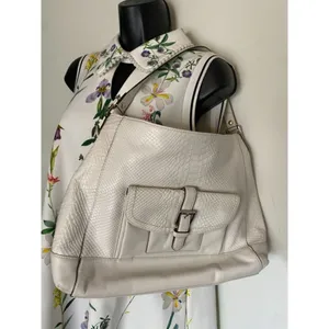 COACH Large White Leather Tote Bag thumbnail 8