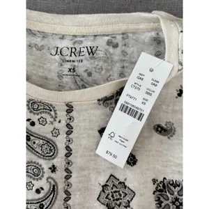 J.Crew New relaxed linen T-shirt in bandana print thumbnail 6