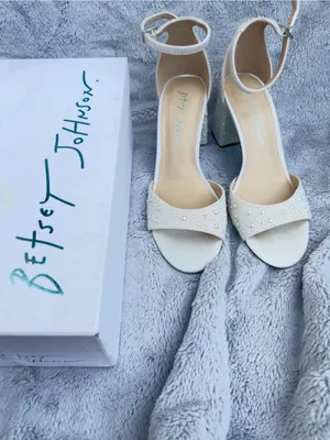 Betsey Johnson Blue Women's Sb-Kami Heeled Sandal, Pearl, 7.5, new in box thumbnail 5