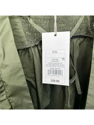 a new day Tie Back Olive Green Dress with Puff Sleeves Women’s Size XXL NWT thumbnail 7