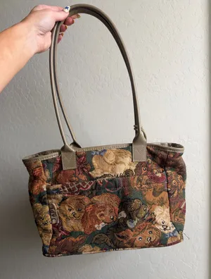 Vintage dog patterned handbag Multiple thumbnail 1