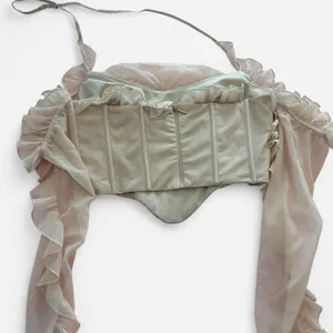 Oh Polly Romantic Ruffle Corset Crop Top Size 4 Coquette Balletcore thumbnail 3