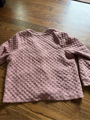 Madewell Quilted Button-Front Lounge Cardigan in Dusty Rose L thumbnail 5