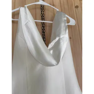 NWOT Lulus Perfected Finesse White Cowl Halter A-Line Mini Dress Engagement Sz S thumbnail 4