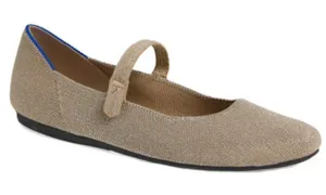 Rothy's The Square Mary Jane Beige Gardenia‎ Shimmer Flats 7.5 thumbnail 1