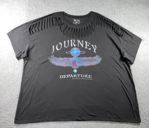 Journey Departure Shirt Womens Plus 3XL 4XL Cutout Slash Neck Oversized Band Tee thumbnail 1