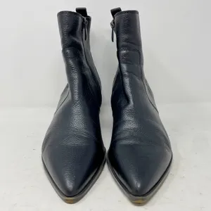 Franco Sarto Black Leather Sager Heeled Chelsea Boots Size 9.5 thumbnail 2