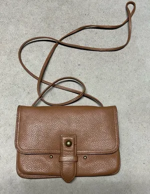 Lucky Brand Liza Convertible Wallet Crossbody Brown 100% Leather Pebbled thumbnail 1