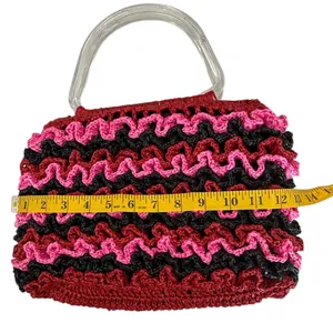 Vintage‎ Plastic Red Pink & Black Purse thumbnail 5