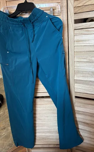 Caribbean Blue Cargo Pants 
 - Drawstring Waist Small thumbnail 1