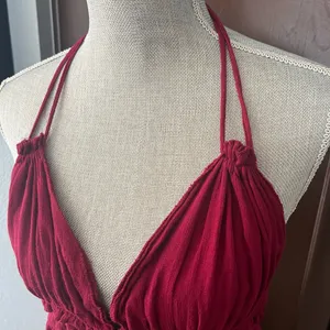 R. Vivimos wine red halter open back swing dress thumbnail 6