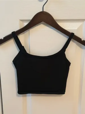 Aritzia The Group Babaton Black Cropped Ribbed Tank thumbnail 2
