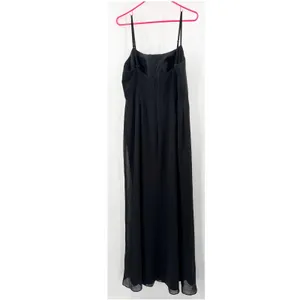 Azazie Tayla Dress Size 14 Bridesmaid Black Chiffon V-Back Side Boning Wedding thumbnail 4