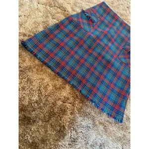 Boden Boucle Tweed Plaid Fringe Trim Mini Pencil Skirt Multicolor Flap Pocket thumbnail 3