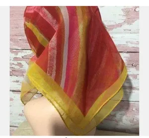 Super Groovy Vintage Chiffon Nylon Square Scarf 60’s 70’s Psychedelic Colors thumbnail 3