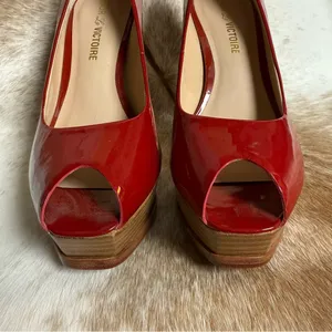 Pour La Victoire Platform Peep‎ Toe Pumps Size 7.5 B88 thumbnail 7