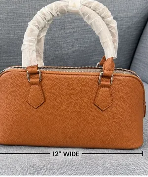 Classic Tan vegan Leatherette Women's Satchel with Detachable Crossbody Strap thumbnail 1