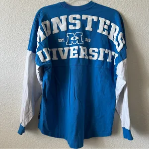 DISNEY Spirit Jersey Monsters University MU Oversized Long Sleeve Shirt Sz. S thumbnail 5