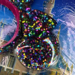 Disney parks rainbow Mickey confetti shaker snow globe Minnie Mouse ears thumbnail 2