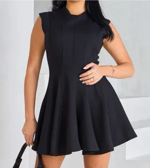 Zara Godet Hem Short Mini Dress ZW Collection Black Size XS thumbnail 1