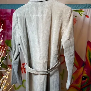 P209. New York & Company grey/tan suede leather jacket with belt thumbnail 4
