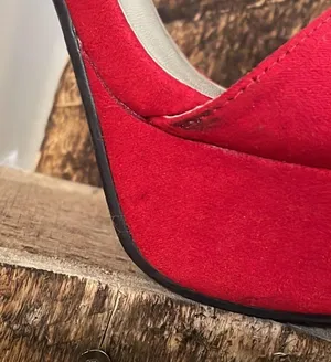 Dream Paris heels woman’s red chunky fashion ankle strap platform shoe New Sz 7 thumbnail 6