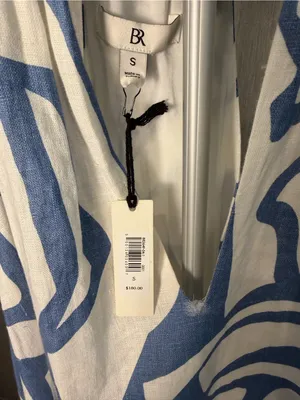 Banana Republic Blue and White Printed Halter Midi Dress thumbnail 9