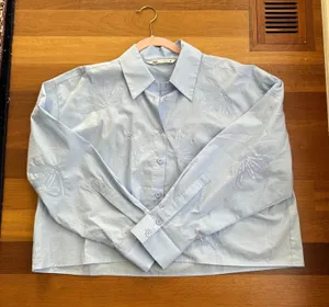 Zara NWOT Sequined Button Down Shirt thumbnail 6