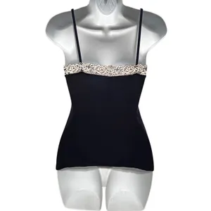 Intimissimi Women XS Fitted Lace Trim‎ Cami Y2K Navy Festival Coquette Elena thumbnail 2