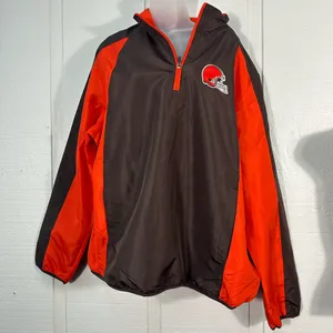 NFL Cleveland Browns 1/4 Zip Windbreaker Size XL NWOT thumbnail 1