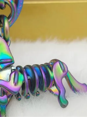 Coach, 3D, oil slick, Iridescent Unicorn, Keychain/fob RARE! thumbnail 5