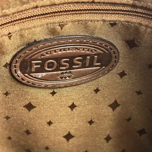 Fossil Vintage Black Leather Crossbody Bag Brown Trim Brass Key Y2K thumbnail 14