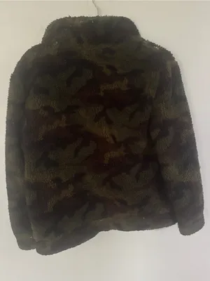 ASHLEY By 26 International Olive Green Faux Sherpa Jacket thumbnail 2