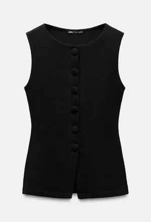 ZARA Top Tank Black thumbnail 1