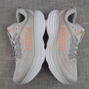 Hoka ONE ONE Bondi 8 Harbor Mist Rose Gold Grey Womens Run Comfort Sneaker 12B thumbnail 8