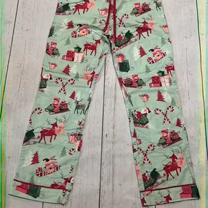 Christmas green two piece pajama set thumbnail 2