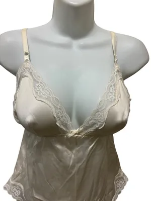 Ashley Taylor 80’s Ivory Teddy Sz M Lace Trim Size Wedding Honeymoon thumbnail 3