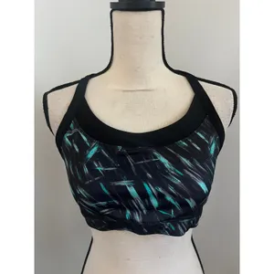 Abstract Print Racerback Sports Bra Size Large Activewear Fit Girl Yoga Running thumbnail 3