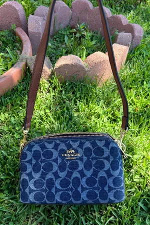 Coach Charter 19 in Signature Denim with gold hardware thumbnail 1