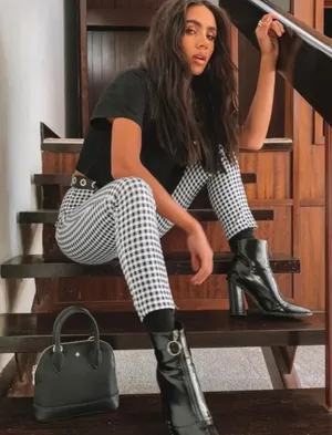 Iggy Princess Polly Gingham Pants Black White thumbnail 1