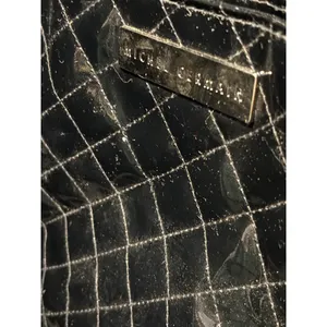 Michel Germain Black Patent Quilted Tote Bag Silver Logo Plaque Magnetic Snap thumbnail 11