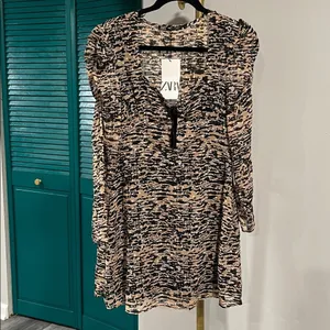 ZARA new with tag ANIMAL PRINT DRESS - med thumbnail 7