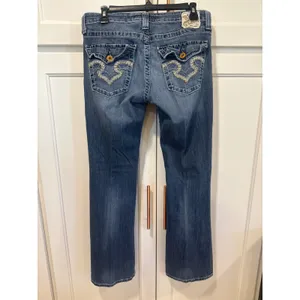 Big Star Sweet Boot Ultra Low Rise Jeans Medium Wash western Flap Pocket 31R thumbnail 6
