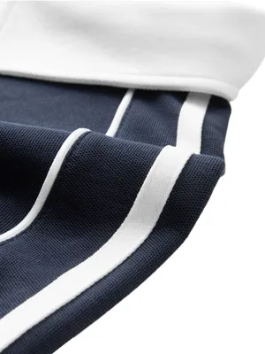 Men's Navy Polo with White Contrast Collar thumbnail 5
