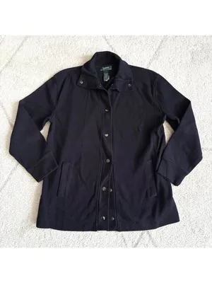 Ralph Lauren Black Cotton Snap Button Cardigan Jacket Casual Minimalist Sweater thumbnail 9