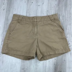 Khakis Tan Flat Front Mid Rise Chino Work School Basic Classic Plain Shorts 4 thumbnail 1