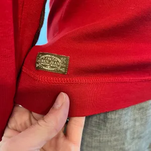 Ralph Lauren Red 100% Cotton Long Sleeve Leather Elbow Patch Top Size Medium thumbnail 6