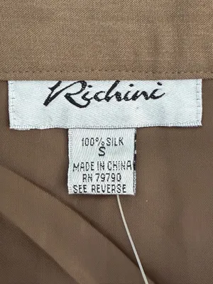 Vintage 100% Silk Pleated A-Line Skirt thumbnail 7